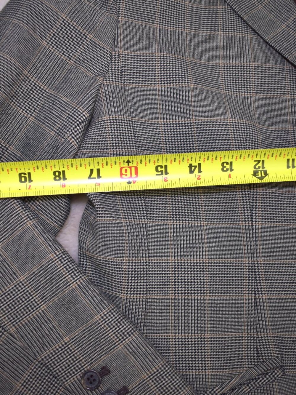 Anne Klein Beige Plaid Blazer Jacket Petite Size 10 Tailored Career Classic Chic - Picture 12 of 15